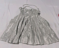 New Size S Lovely Day Corset Back Silver Dress Retail $99.00 CAN