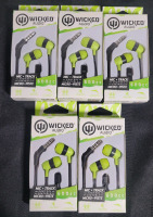 WICKED Audio Mic & Track Control Hands-Free Corded Ear Buds - New