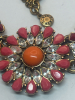 Vintage J Crew Rhinestone Opaque Statement Flower Necklace - 4