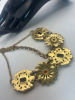 Vintage J Crew Rhinestone Opaque Statement Flower Necklace - 6