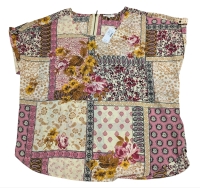 New Size XXL Maurices Ladies Delton Patchwork Zipper Back Blouse
