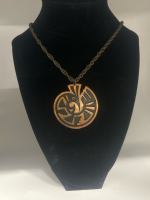 Solid Copper Native American Bell Trading Post Bird Effigy Necklace