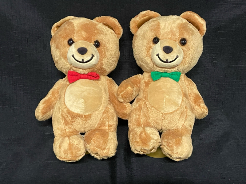2 Vintage GUND Kraft Peanut Butter Teddy Bear Set with Smoothy & Crunchy