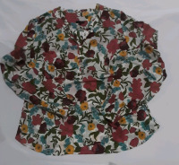 New with Tags Talbots Feminine Floral Stained Glass Blouse Size L P