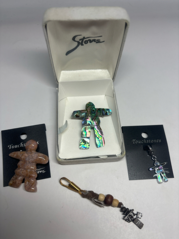 Inukshuk Brooches Charms Abalone
