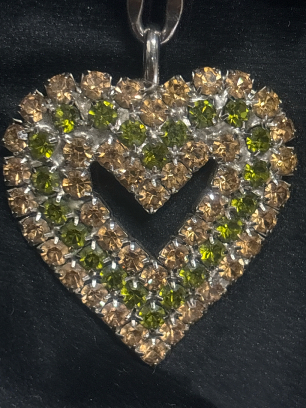 Tarina Tarantino Statement Rhinestone Open Heart Necklace Signed