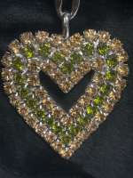 Tarina Tarantino Statement Rhinestone Open Heart Necklace Signed