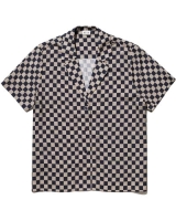 KULE Button-Up Blouse "The Tina" - Taupe/Indigo (Size Medium)