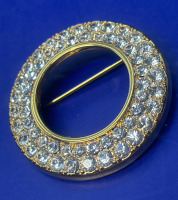 SWAROVSKI Open Circle Crystal Brooch Stamped