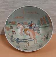 Vintage 10 X 4.5" Bowl with Hunting Scene