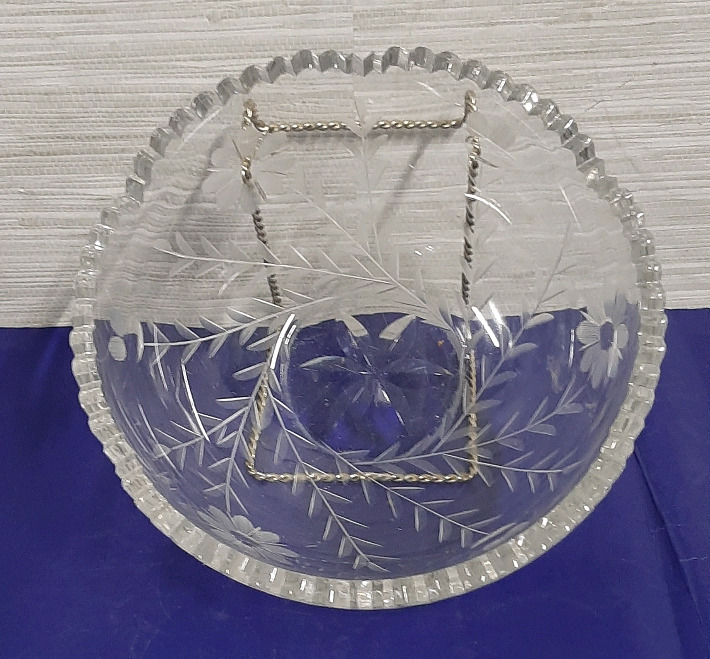 Vintage 8" Cut Crystal Fruit Bowl