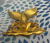 Vintage JJ Jonette Artifacts Whale Tail Brooch