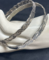 TAXCO 925 Sterling bangle and heavily hallmarked Braided Bangle