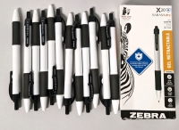 12 New Zebra Sarasa Dry Black Gel Ink Retractable Pens 0.7mm Med Point #41610