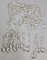 Chandeliers Cyrstals . Measures 6.5" , 6" & 5.5" Long . 40 Chandelier Crystals