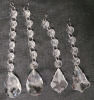 Chandeliers Cyrstals . Measures 6.5" , 6" & 5.5" Long . 40 Chandelier Crystals - 2