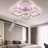 2 New STCH Modern Ceiling Light - 23.6” Dimmable LED 5 Squares Remote Control