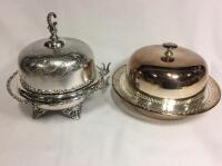 2 Vintage Silver Plate Domed Serving Dishes