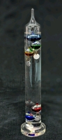 5-Bulb Multicolored Glass Galileo Thermometer 11" Tall