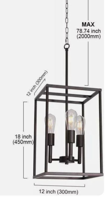 New VINLUZ 3 Light Farmhouse Chandelier Black Fixture