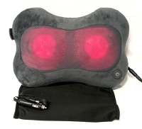 As-New Zyllion Shiatsu Back and Neck Massage Pillow with Heat & Car Charger (ZMA-13-SLV) Retails $84.99!