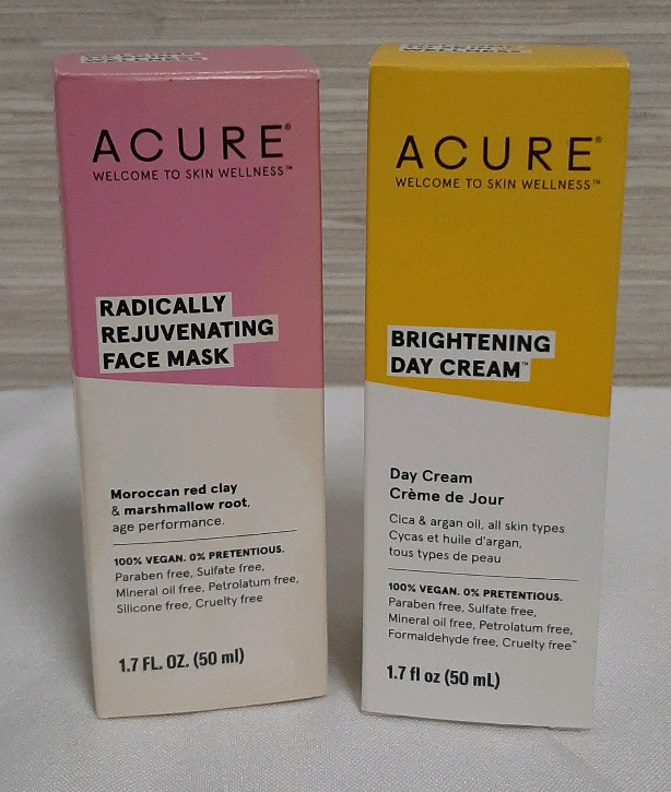 Acure Rejuvenating Face Mask and Brighting Day Cream 50ml each