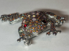 Rhinestone AB Leaping Frog Brooch - 2