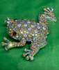 Rhinestone AB Leaping Frog Brooch - 4