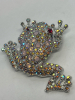 Rhinestone AB Leaping Frog Brooch - 6