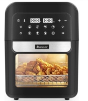 New Aonbor Air Fryer 6.4QT 1400W 8-in-1 Electric Air Fryer Oven Roast Toaster Oven and Dehydrator with 8 Touch Screen Presets Rapid Hot Air Technology 1400W Fast Family-Style Healthy Cooking Low Oil Low Fat