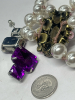 Rhinestone Necklaces Hairclip Statement Hot Pink Earrings - 4
