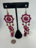 Rhinestone Necklaces Hairclip Statement Hot Pink Earrings - 6