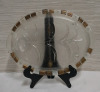 Vintage 14.5" X 10.75" MCM Gold & Black Atomic Serving Platter Some wear on painted edges - 2