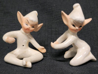 Vintage Mid-Century Modern Holt Howard 1958 Elf Pixie Lustre Candle Huggers