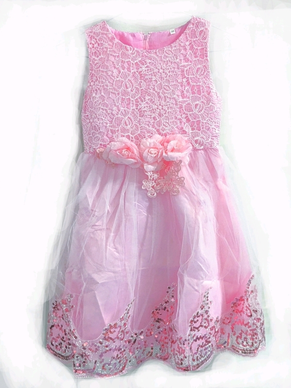 Absolutely Darling New Pink Sequin & Lace Child's Dress (Size 160)