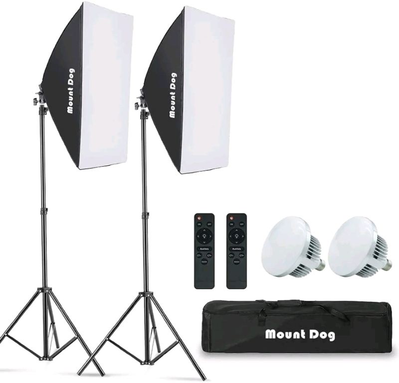 MOUNTDOG Softbox Lighting Kit and Adjustable Stand