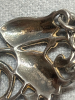 Sterling 7 Double Tulip Plaques Bracelet Boxed Signed 7 x - 5