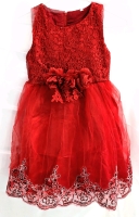 Absolutely Darling New Red Sequin & Lace Child's Dress (Size 150)