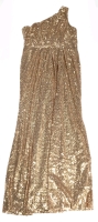 New Asymmetrical Gold Sequin Maxi Dress (Size Medium/large?)