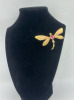 Dragonfly KJL Rhinestone Enamel Brooch signed - 4