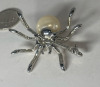 Spider Brooch Rhinestones Large Faux Pearl - 3