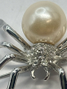 Spider Brooch Rhinestones Large Faux Pearl - 6