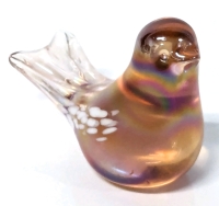 Iridescent Art Glass Bird Paperweight 2.75" Tall