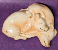 Vintage 1975 Goebel W Germany Sleeping Piglets 5" x 1.5"