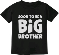 4 New Size Children's Small "Soon To Be A Big Brother" Tshirts Stock photo used