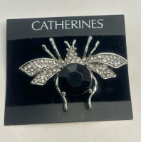 CATHERINES Bug Bee Rhinestone Brooch on card