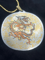 Reed & BARTON Dragon Damascene Pendant Dorlan Chain