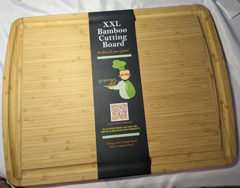 New XXL Greener Chef Bamboo Cutting Board. 24" by 18"