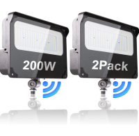 New Lightdot 2 Pack 200W LED Outdoor Flood Light with Knuckle, 5000K Daylight 28000lm Super Bright