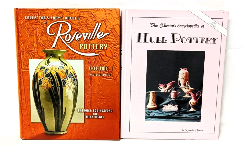 2 Hardcover Collector's Guides on Roseville Pottery & Hull Pottery